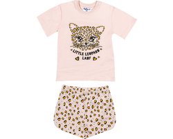 Fun2Wear - Little Leopard Shortama Kids | Lichtroze - Katoen - Maat Lichtroze