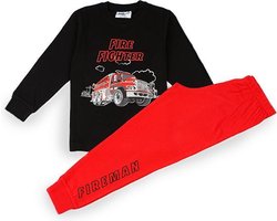 Fun2Wear - Pyjama Fire Fighter - Zwart / rood - Maat 92 - Jongens