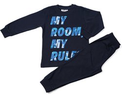 Fun2Wear - Pyjama My Rules - Navy Blauw - Maat 98 - Jongens