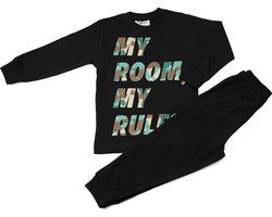 Fun2Wear - Pyjama My Rules - Zwart - Maat 98 - Jongens