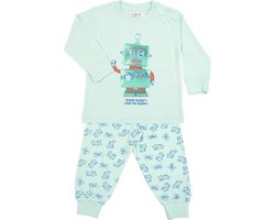 Fun2Wear Pyjama Robot Go to Sleep Groen maat 68