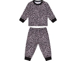 Kinderpyjama - Beige/Bruin - Wildlife/Luipaard Print - Beeren-86/92