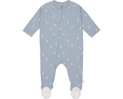 Lassig Pyjama With Feet - Gots Blocks - Light Blue - MT. 50/56