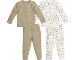 Meyco Baby Mini Panther pyjama - 2-pack - offwhite/sand - 98/104