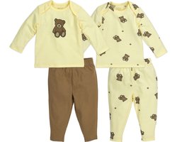 Meyco Baby Teddy Bear baby pyjama - 2-pack - soft yellow - 50/56