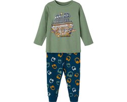 Name it jongens pyjama - OId School Music - 92 - Groen