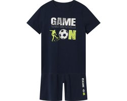 NAME IT NKMNIGHTSET SS GAME ON FOOTBALL NOOS Jongens Pyjamaset - Dark Sapphire - Maat 86/92