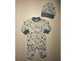 Nini- Boxpakje/Slaappakje/Pyjama/Onesie Floris - Met GRATIS Muts - Maat 68 - 4 t/m 6 maanden