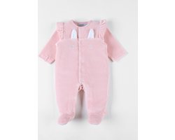 Noukie's - Pyjama - Fluweel - Meisjes - Roze - Konijn - 0 maand 50