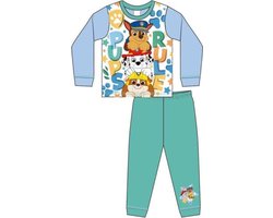 Paw Patrol pyjama - wit met groen - Paw Pups Rule pyama - maat 92