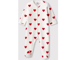 Petit Bateau Babypyjama met rode hartjes Meisjes Boxpak - Rood - Maat 56