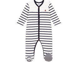 Petit Bateau Gestreepte babypyjama van velours Unisex Boxpak - Maat 56