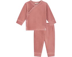 Prénatal baby pyjama rib velvet - Meisjes - Dark Pink - Maat 56