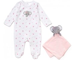 Rock-a-Bye Baby - Slaapset op hanger - Boxpak & Knuffeldoek - Olifant - Maat 9-12 mnd - 80