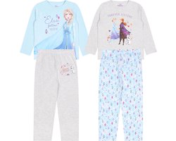 Set: 2x grijs-blauwe pyjama met lange broek ANNA EN ELSA FROZEN