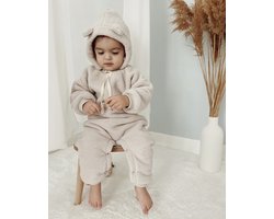 Teddy Romper Long Beige 3-6 - romper - teddy - rompers - rompertje - rompertjes - baby born kleertjes - baby born - rompertjes baby - baby pakje - teddy romper - baby kleding meisje - baby kleding jongens - baby kleding unisex - Romper lange mouw