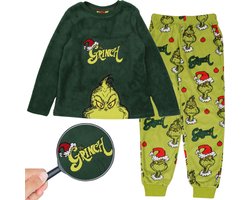 The Grinch Groene fleece kinderpyjama, warm, lange mouwen, feestelijk