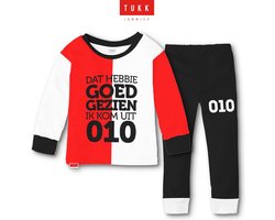 Tukk jammies Rotterdam rood/wit pyjama mt. 86