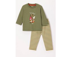 Woody pyjama baby jongens - kakigroen - eend - 242-10-PLS-S/753 - maat 68