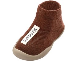 Antislip baby schoentjes - eerste loopschoentjes – Completebabyuitzet - maat 20,5 – 12-18 maanden – 13 cm - Mocca Bruin