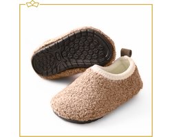 ATTREZZO® Sloffen Kind - Sloffen Kinderen - Pantoffels - Beige - maat 30-31 - Anti slipzool