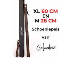 Calzadora® Schoenlepel Lang Combi - 60cm & 28cm lang - Schoentrekker - Duurzaam, sterk en prachtig - Set van 2 - Combi Lange Schoenlepel