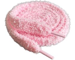 Fluffy Veters Roze - 120cm - SneakersAdept - Fluffy Laces - Roze - Microvezel - Voor meerdere sneakers geschikt - 15mm breed