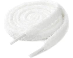 Fluffy Veters Wit - 100cm - SneakersAdept - Fluffy Laces - Wit - Microvezel - Voor meerdere sneakers geschikt - 15mm breed