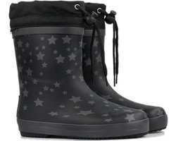 *gevoerd* FashionBootZ regenlaarsjes met sterren Zwart - Grijs-29.5