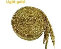 Glitter schoenveters | plat | 1 paar | 110 cm | goud