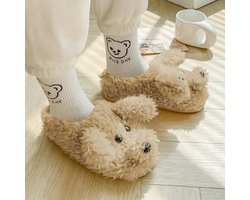 Grappige pantoffels | Honden sloffen | One size fits all maat 40 t/m 46 voor Kinderen, Dames en Heren | Pantoffel dierensloffen | Pluche dierenpantoffels | zachte binnenschoenen | Sloffen en Pantoffels maat 40, 41, 42, 43, 44, 45, 46