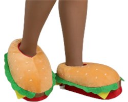 Grappige pantoffels | Stoere Hamburger sloffen | One size fits all maat 32 t/m 38 voor Kinderen, Dames en Heren | Pantoffel dierensloffen | Pluche dierenpantoffels | zachte binnenschoenen | Sloffen en Pantoffels maat 30, 31, 32, 33, 34, 35, 36, 37,38