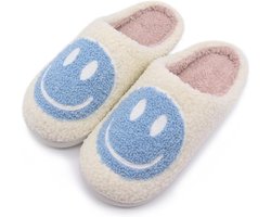 kinder pantoffels - sloffen - smiley pantoffels - meisjes en jongens - blauw maat 30/31