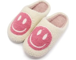 kinder pantoffels - sloffen - smiley pantoffels - meisjes en jongens - roze maat 32/33