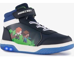 Minecraft hoge jongens sneakers met lichtjes blauw - Maat 32 - Uitneembare zool