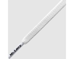 Mr. Lacy - Schoenveter - Flexies - Plat - Wit  - Elastische veters - Lengte 90 cm