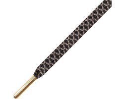 Mr. Lacy - Schoenveters - Ropies plat - zwart gold tip - veterlengte 130 cm