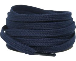 Platte katoenen veters 6mm Donkerblauw 120cm - sneakers