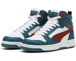 PUMA Puma Rebound V6 Mid Jr Unisex Sneakers - Cold Green-Alpine Snow-Intense Red - Maat 36