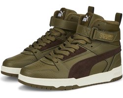 PUMA RBD Game WTR Jr Unisex Sneakers - Deep Olive-Dark Chocolate-Puma Team Gold - Maat 37