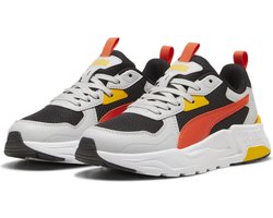 PUMA Trinity Lite Jr Unisex Sneakers - PUMA Black-Redmazing-Cool Light Gray-Tangerine - Maat 36