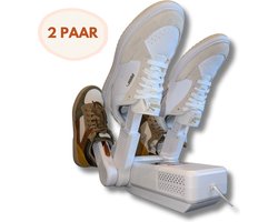 Rumei Schoenendroger & Schoenverfrisser - 4-in-1 Timer Schoendroger voor 2 Paar - Uitrekbare Houder voor Laarzen - Optie voor Geurzouten - Snelle Droging - Wit