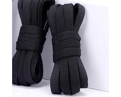 SJIZLL® Sneaker Veters 130CM geschikt voor Sneakers - Zwart - Black - 130cm - veter - laces - platte veter - Sneaker - 130 CM - schoen