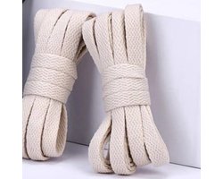 SJIZLL® Veters 130CM geschikt voor Sneakers - Donker Beige - Dark Sail - 130cm - veter - laces - platte veter - 130 cm - sneaker