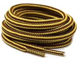 SJIZLL® Veters Rond 120CM - Donker Geel - Bruin - Geschikt voor Timberland - Dr. Martens - Boots - Berg - Wandel - Schoenen - Round - Sneakers - 120 cm - Yellow - Brown - Veter - Laces