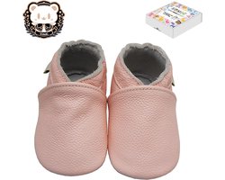 Somic Babyschoenen Jongens Leer - Baby Schoenen Meisjes Zachte Zool - Babyschoentjes Meisje Flexibele Zool - Antislip Eerste Loopschoentjes -Zachte Leren - maat L –12-18 maanden - 13 cm - Roze