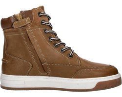 Vingino Sil Xhi Hoge sneakers - Leren Sneaker - Jongens - Cognac - Maat 37