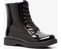 Blue Box meisjes lak veterboots - Zwart - Maat 33