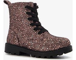 Blue Box metallic meisjes veterboots met stipjes - Roze - Maat 25