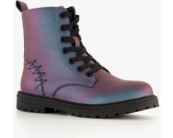 Blue Box metallic meisjes veterboots petrol - Blauw - Maat 34